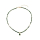 Halskette mit Tropfenanhänger aus Zirkonia und Perlenketten aus natürlichen Edelsteinen für Damen NJEW-JN04121-4
