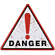 Creatcabin1pcブリキ吊り警告サイン  単語の危険性のある三角形  ホワイトスモーク  300x343x6mm HJEW-CN0001-22A-1
