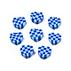 手作り樹脂粘土ビーズ  タータンチェックのハート  ミディアムブルー  9x10x4mm  穴：1.5mm CLAY-N011-57-02-2