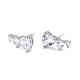 Heart Clear Cubic Zirconia Stud Earrings for Her EJEW-C002-12P-RS-1