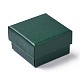 紙のアクセサリー箱  黒いスポンジを使って  イヤリングとリング用  正方形  グリーン  5.1x5.1x3.15cm CON-C007-03A-01-1