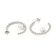 Boucles d'oreilles à tige en perles d'imitation ABS EJEW-E275-02P-2