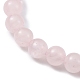 Pulseras elásticas con cuentas redondas de cuarzo rosa natural BJEW-JB09898-02-3