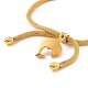 Crystal Rhinestone Charm Slider Bracelet with Round Mesh Chain for Women BJEW-C013-11G-5