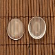 25x18mm Oval Dome Clear Glass Cover & Antique Bronze Iron Hair Bobby Pin Setting Base Sets DIY Hair Jewelry DIY-X0073-5