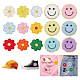 ARRICRAFT Flat Round with Smiling Face & Daisy Flower Computerized Towel Embroidery Cloth Iron on/Sew on Patches DIY-AR0003-29-1