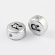 Perles de lettre à trou horizontal acrylique plaqué couleur argent MACR-PB43C9070-R-2