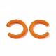 フロッキーアクリルビーズ  文字cの形  ダークオレンジ  40x36.8x6.6mm  穴：1.4mm  内径：22.5mm X-OACR-L010-A-08-2