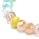 Glass Rondelle Beaded Stretch Bracelet for Women BJEW-JB08709-5