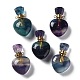 Colgantes de botellas de perfume de corazón de fluorita natural G-A026-09-1