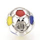真鍮製エナメルビーズ  サッカー/サッカーボール  カラフル  プラチナ  10mm  穴：1.5mm KK-Q738-10mm-01P-2