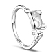 SHEGRACE Rhodium Plated 925 Sterling Silver Cuff Rings JR541A-1