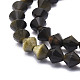 Brillo dorado natural de abalorios de obsidiana hebras G-E569-D05-3