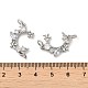 Rack Plating Brass Pave Clear Cubic Zirconia Connector Charms KK-K273-08P-3