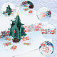 Прямоугольная 3d рождественская елка всплывающая бумажная поздравительная открытка AJEW-WH0289-25-6