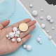 CHGCRAFT 340Pcs 6 Sizes White Acrylic Beads Round Acrylic Opaque Beads 6mm to 16mm Diameter Round Acrylic Beads Bulk for Wedding Handmade Craft Necklace Bracelet Making MACR-CA0001-36-3