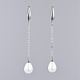 Shell Pearl Dangle Earrings EJEW-JE03498-1