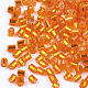 ガラスシードビーズを等級分けする  六角形（ツーカット）  銀並ぶ  ダークオレンジ  1.5~2.5x1.5~2mm  穴：0.8mm  約2100個/袋  450 G /袋 SEED-S022-04A-06-2