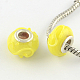 Handmade Lampwork European Beads with Silver Plated Brass Double Cores LPDL-S001-07-1