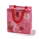 Bolsas de regalo plegables reutilizables no tejidas con estampado de flores con tema del día de la madre con asa ABAG-F009-C04-1
