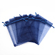 レクタングルオーガンジーバッグ巾着袋  ミッドナイトブルー  10x8cm X-OP-002-12-3