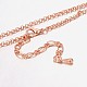 Rose Gold Plated Brass Necklaces NJEW-J041-05RG-2
