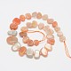 Natural Peach Moonstone Chips Bead Strands G-M239-25-2