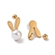 Aretes de conejo con perla acrílica EJEW-A082-01G-2
