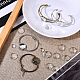 SUNNYCLUE 4 Style 8Pcs Bezel Tray Blank Cuff Bangles Bracelet with 8Pcs Round Clear Cabochon Glass Dome for Jewelry Making DIY Craft Accessories DIY-SC0007-50-5