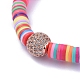 Bracelets extensibles faits main en pâte polymère heishi BJEW-JB05097-03-2