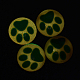 Dôme lumineux à motif d'empreintes de pattes de chien/cabochons à dos plat en verre demi-rond pour les projets de bricolage X-GGLA-L010-10mm-L08-1