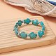 Dyed Synthetic Turquoise Tortoise Beaded Stretch Bracelet for Women BJEW-JB09310-01-4