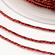 丸いメタリック糸  刺しゅう糸  9プライ  暗赤色  0.8mm  約65.61ヤード（60m）/ロール MCOR-L001-0.8mm-03-2