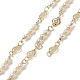Rack Plating Golden Brass Flat Round with Heart Link Chains CHC-C026-26-1