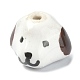 手作りの陶器ビーズ  DIYのブレスレットとイヤリングのアクセサリー用  犬  ホワイトスモーク  9x13.5x14mm  穴：1.6mm PORC-Q266-01A-1