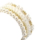 Set di braccialetti elasticizzati con perle di conchiglia e perline di vetro da 4 pz BJEW-TA00327-3
