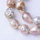 Fili di perle di keshi di perle barocche naturali PEAR-S010-34-2