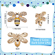 Gorgecraft 4 pièces boutons en alliage de strass abeille 2 couleurs embellissements en cristal tige en métal couture boutons de manteau embellissements bricolage artisanat pour chaussures sacs de vêtements accessoires de robe de cheveux BUTT-GF0001-14-2