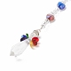 8pcs porte-clés en perles de verre galvanoplastie colorées KEYC-JKC00399-4