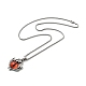 Летучая мышь из сплава с пластиковым ожерельем с подвеской в виде глаза дракона NJEW-B084-02B-2