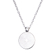 Flat Round with Black Cat Glass Alloy Pendant Necklaces X-NJEW-N0051-053B-02-2