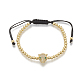 Bracelets avec perles en laiton tressé ZIRC-T006-21G-01-1