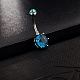 Platinum Plated Body Jewelry Cubic Zirconia Brass Navel Ring Navel Ring Belly Rings AJEW-EE0001-05D-2