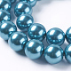 Hebras redondas de perlas de vidrio teñido ecológico HY-A002-14mm-RB073N-3