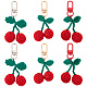 Craspire 6 pz 3 colori decorazioni pendenti in maglia di lana di ciliegio HJEW-CP0001-06-1
