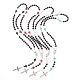 Halskette aus synthetischen Rosenkranzperlen aus Türkis und Holz NJEW-JN04431-1