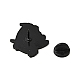 漫画のウサギのエナメルピン  バックパックの服のための電気泳動の黒い合金のブローチ  カラフル  星の模様  25x29.5x1.5mm JEWB-G017-01EB-04-3