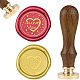 SUPERFINDINGS Retro Wax Seal Stamp Love Scrapbook Brass Vintage Stamps and Wood Handle for Letter Wedding Party Gift Packing AJEW-WH0131-165-1