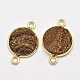 Flat Round Natural Electroplated Druzy Agate Links G-M250-04C-1