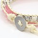 Two Loops Gemstone Beads Wrap Bracelets BJEW-N212-M-4